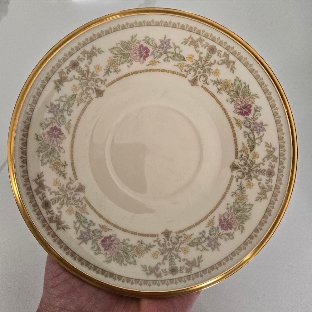 Discontinued Lenox China Castle Garden Replacement Footed Cup and Saucer - Picture 5 of 5